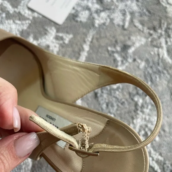 Jimmy Choo nude open toe platform sling back pump size 37.5 - Picture 7 of 7